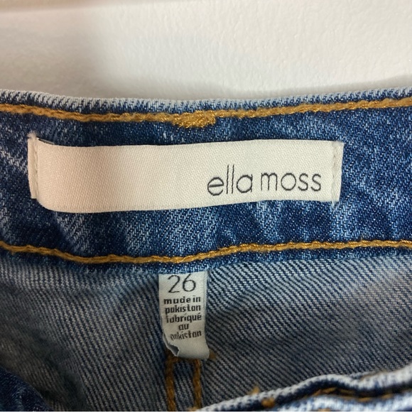 Ella Moss High Waist Straight Ankle Acid Wash Jeans - Picture 6 of 8